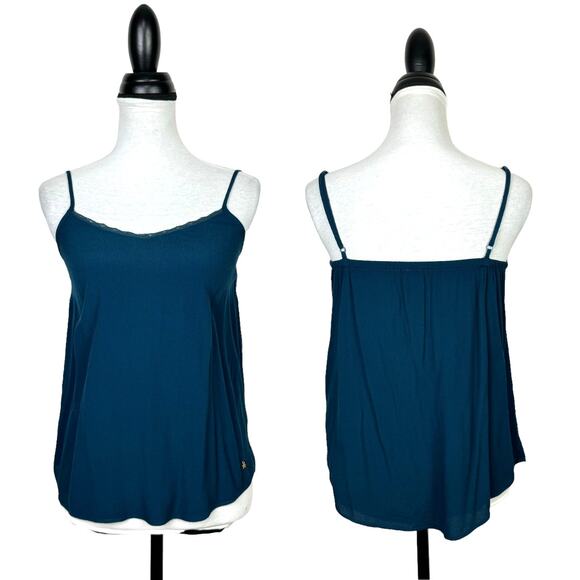 Des Petits Hauts | Teal Romelia Relaxed Fit Layering Simple Solid Camisole Tank - Picture 1 of 11